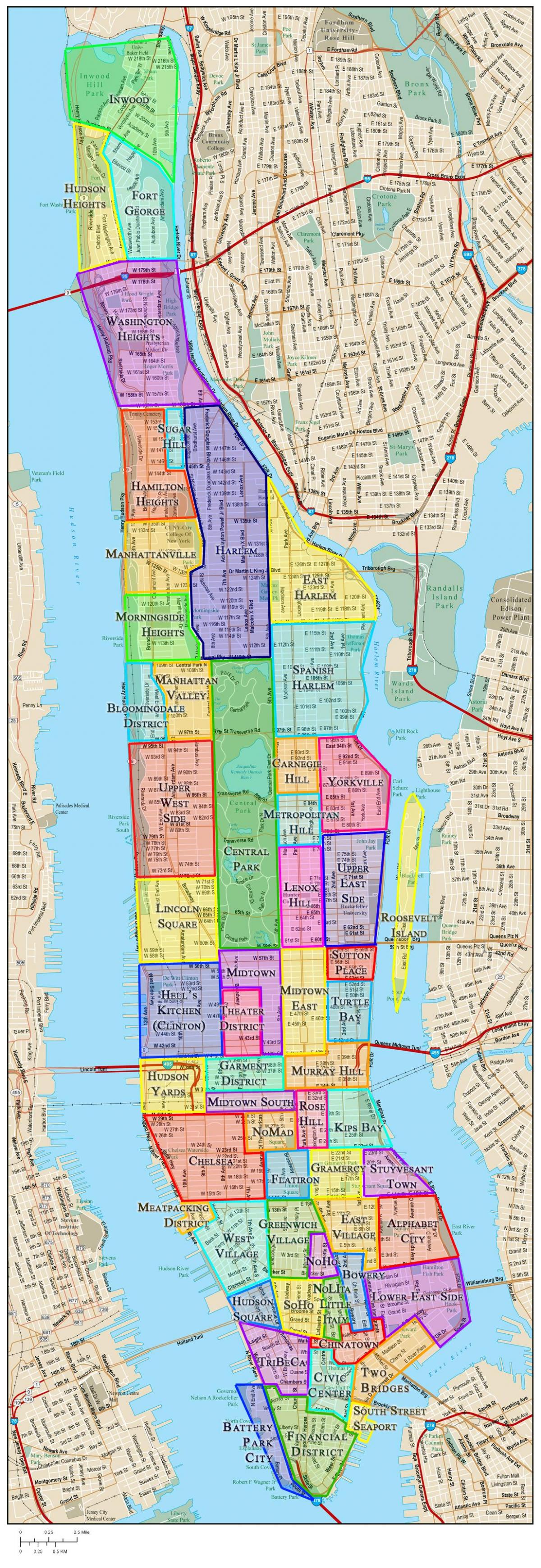 Manhattan-districtskaart