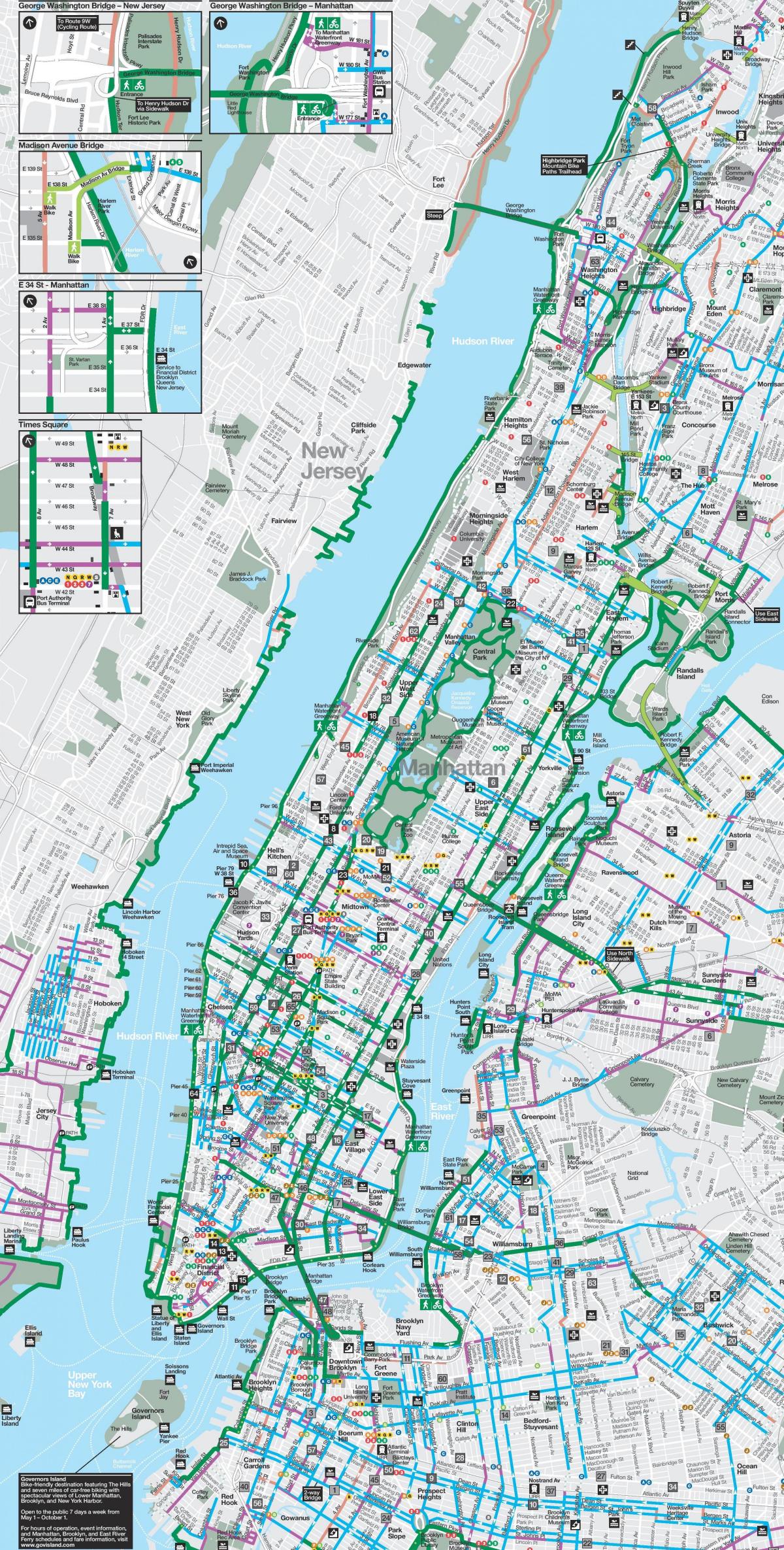 Manhattan fietspadkaart